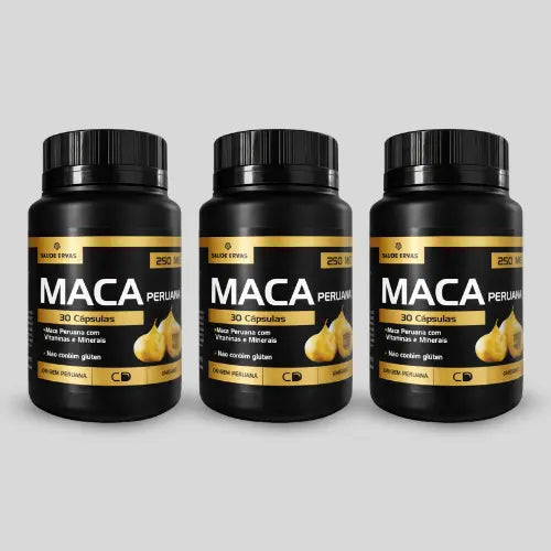 Maca Peruana 250 mg – Suplemento Alimentar Natural com Lepidium meyenii – 30 Cápsulas