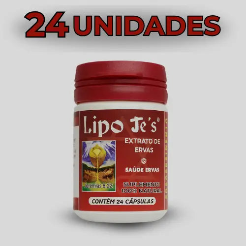 Lipo Je's Suplemento Alimentar Natural com Fibras e Ingredientes Vegetais – 24 Cápsulas