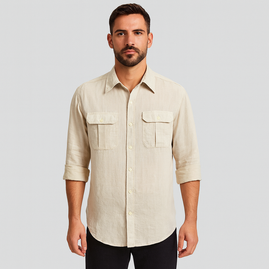 Camisa Masculina em Linho Lorennzi Saint 2