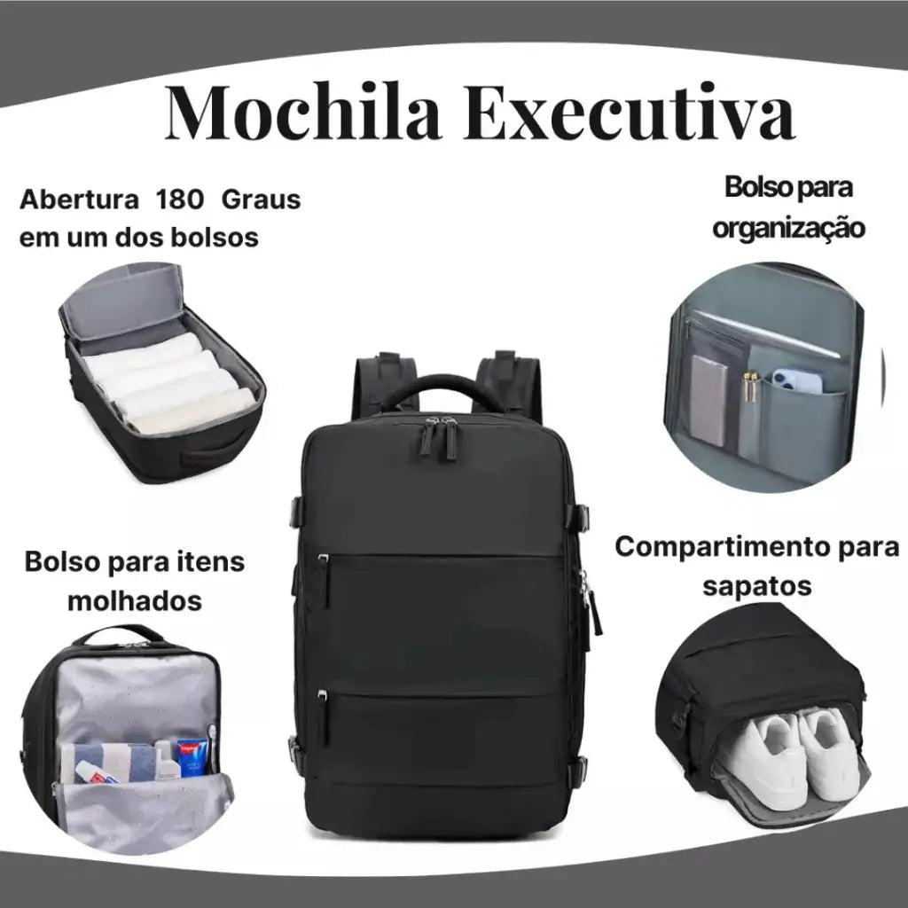 Mochila Executiva 50L Impermeável Pack Lorennzi 7