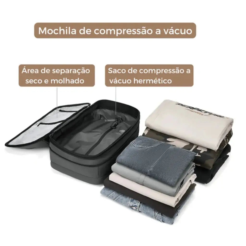 Mochila de Viagem Compressão à Vácuo + Bomba Lorennzi 5