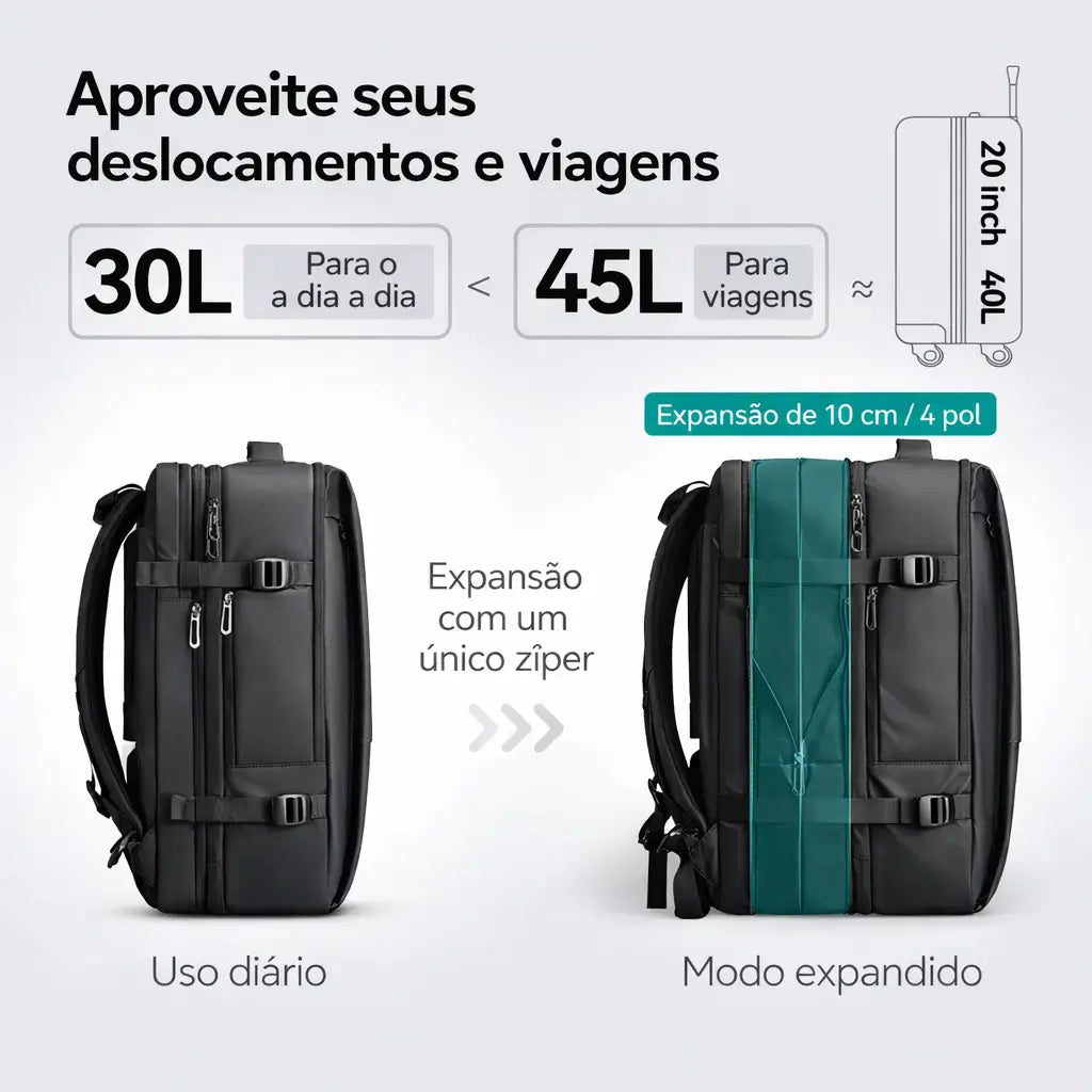 Mochila de Viagem Expansível Travel Lorennzi 3
