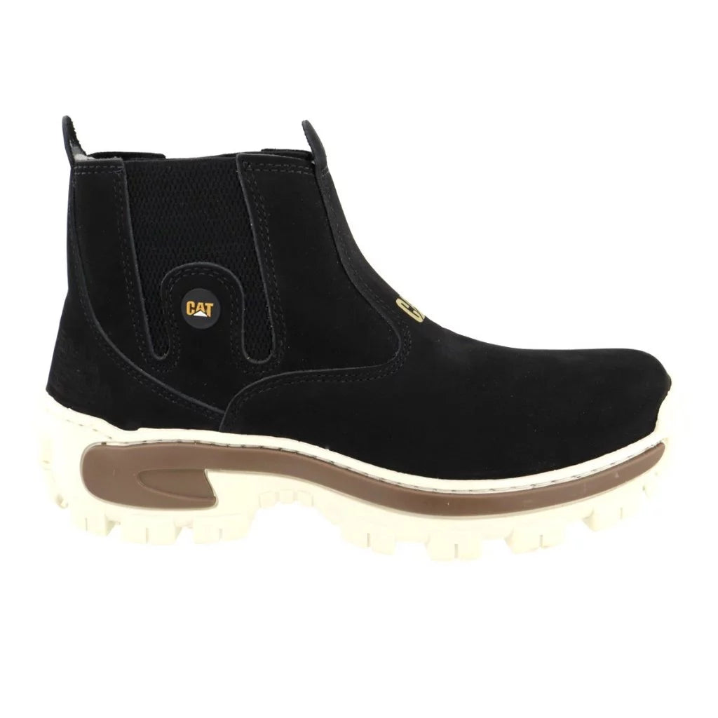 Bota Chelsea Caterpillar Adventure Masculina Preta Couro Legítimo Solado Antiderrapante