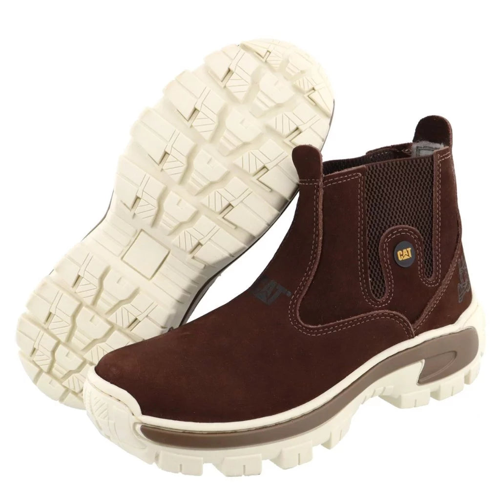 Bota Chelsea Caterpillar Adventure Masculina Preta Couro Legítimo Solado Antiderrapante