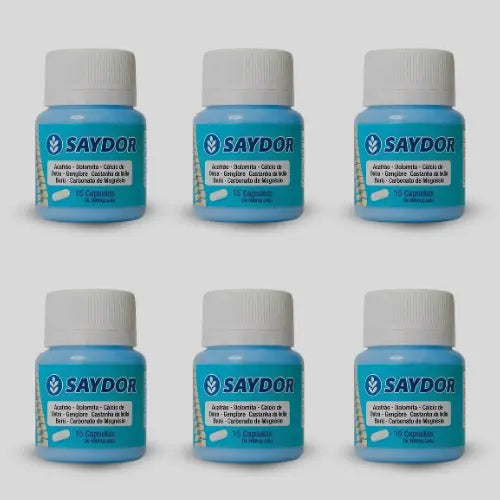 Saydor 500 mg – Suplemento Alimentar Natural com Minerais e Extratos Vegetais – 15 Cápsulas