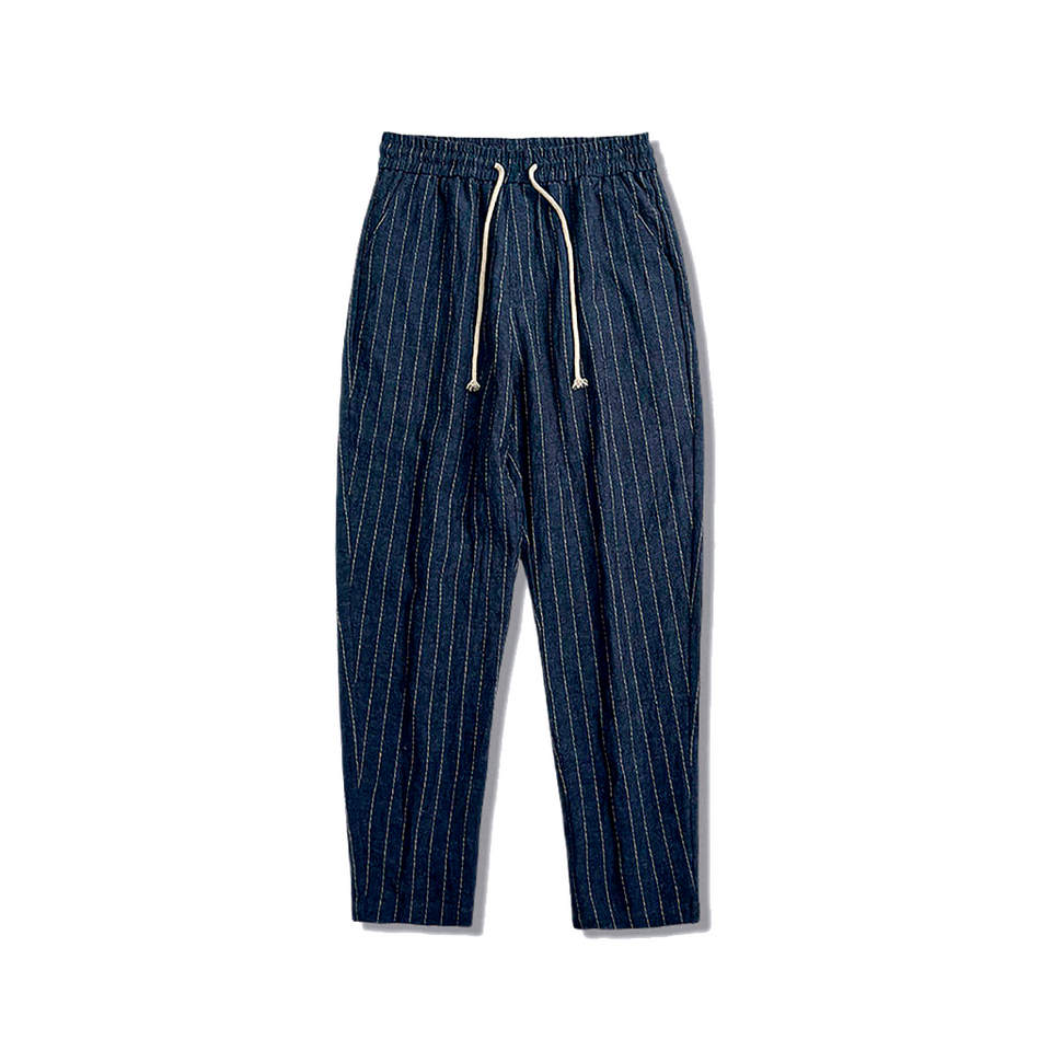 Calça de Linho Masculina Listrada Lorennzi