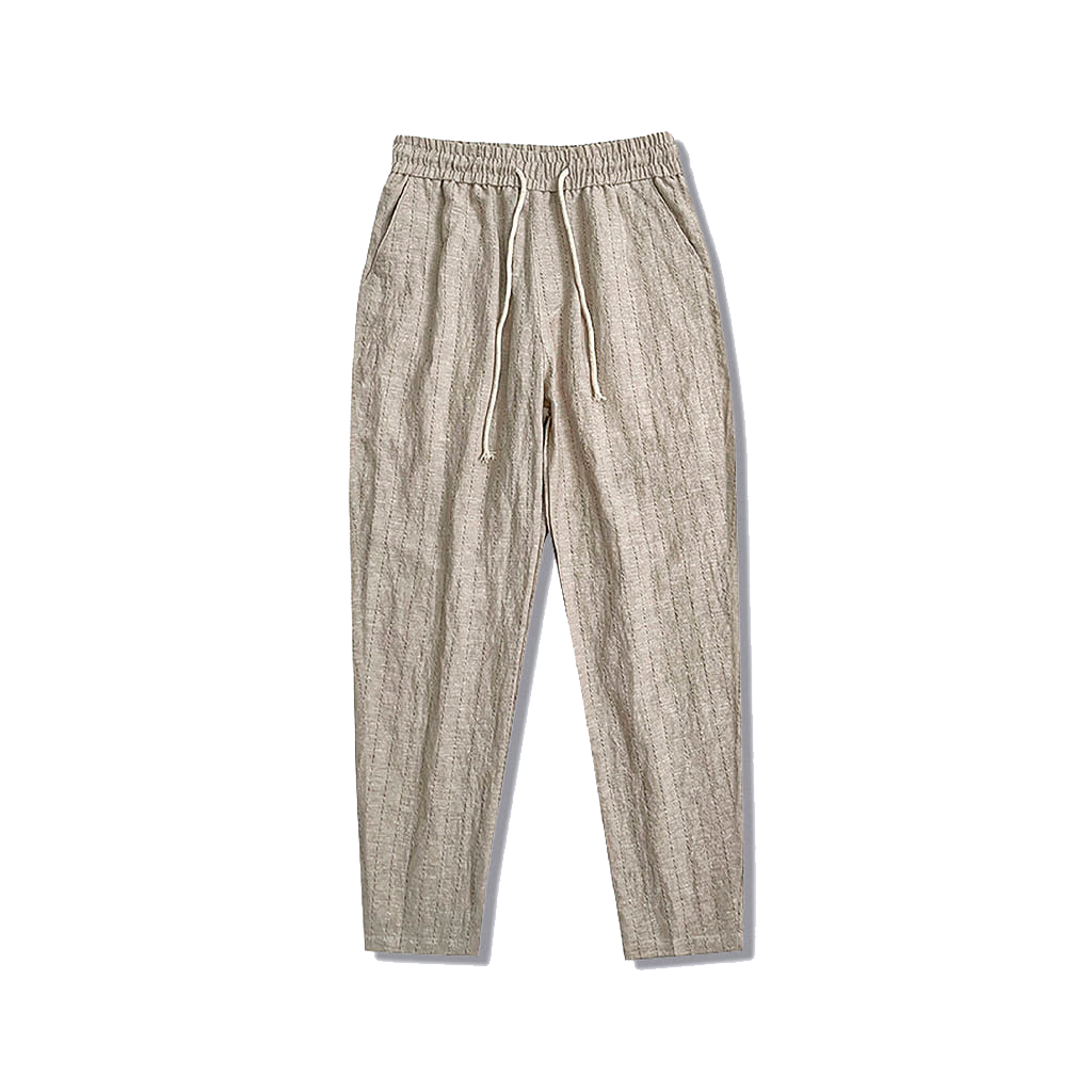 Calça de Linho Masculina Listrada Lorennzi 3