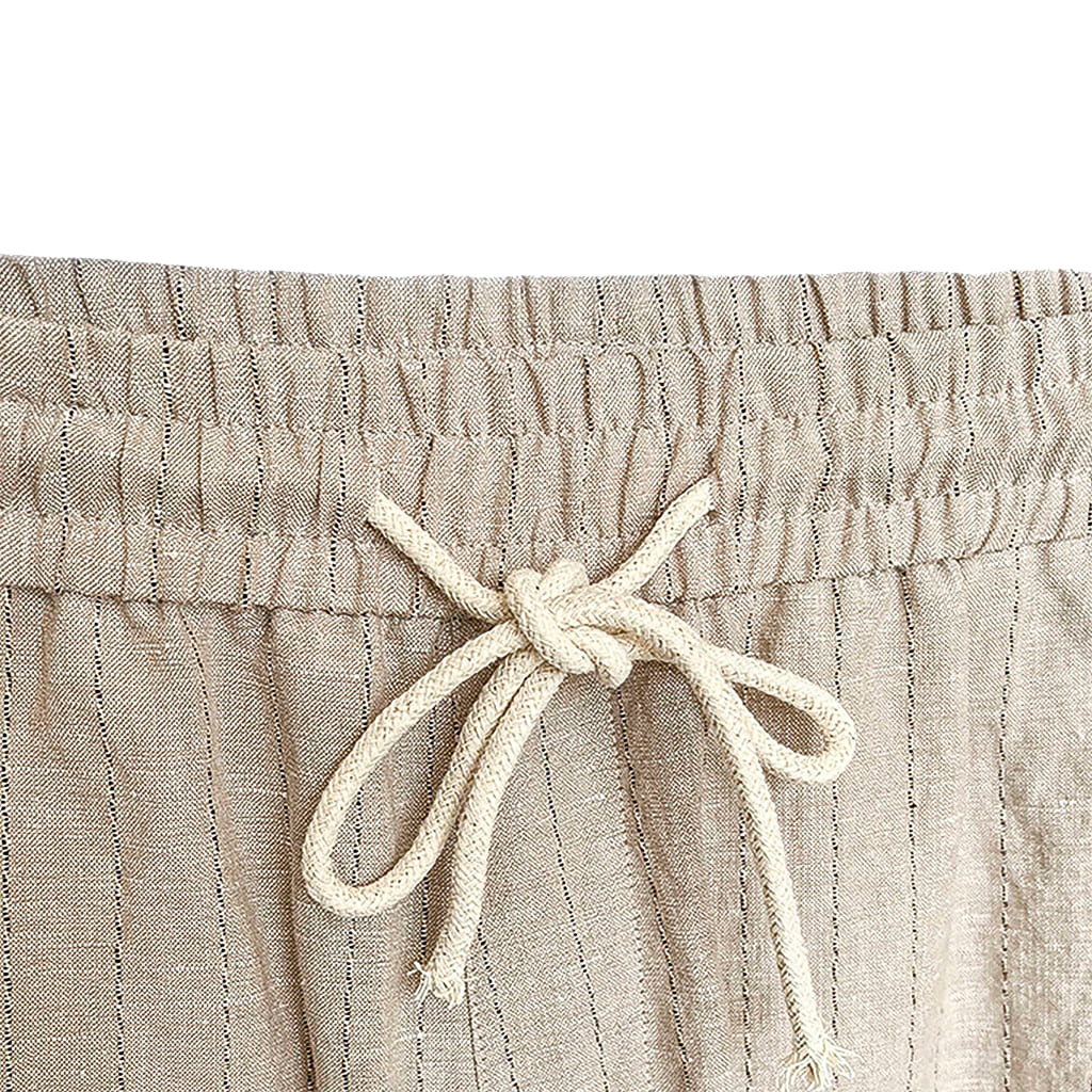Calça de Linho Masculina Listrada Lorennzi 4