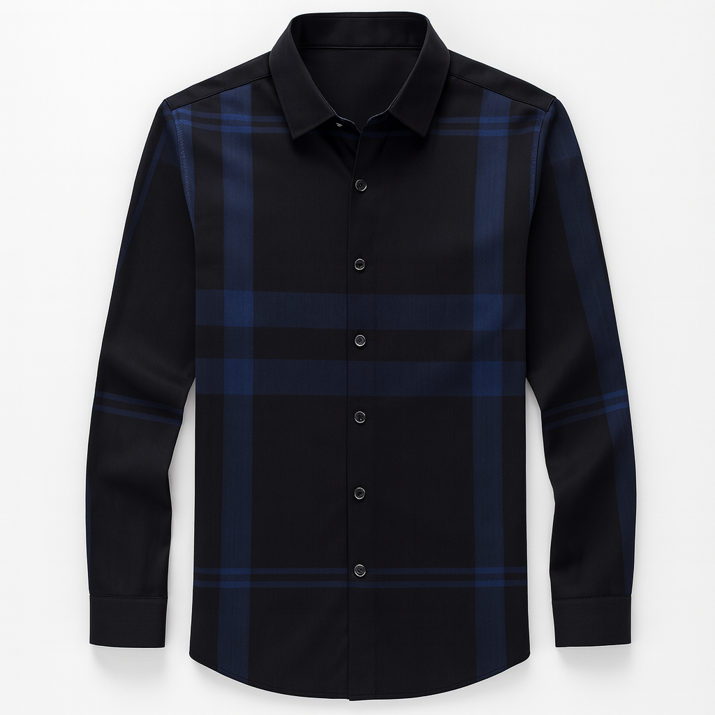 Camisa Social de Seda Xadrez Lorennzi