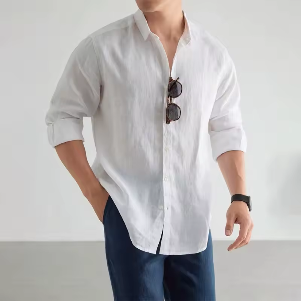 Camisa de Linho Lorennzi Capri Blue 3