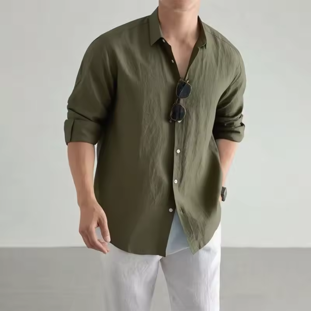 Camisa de Linho Lorennzi Capri Blue 4