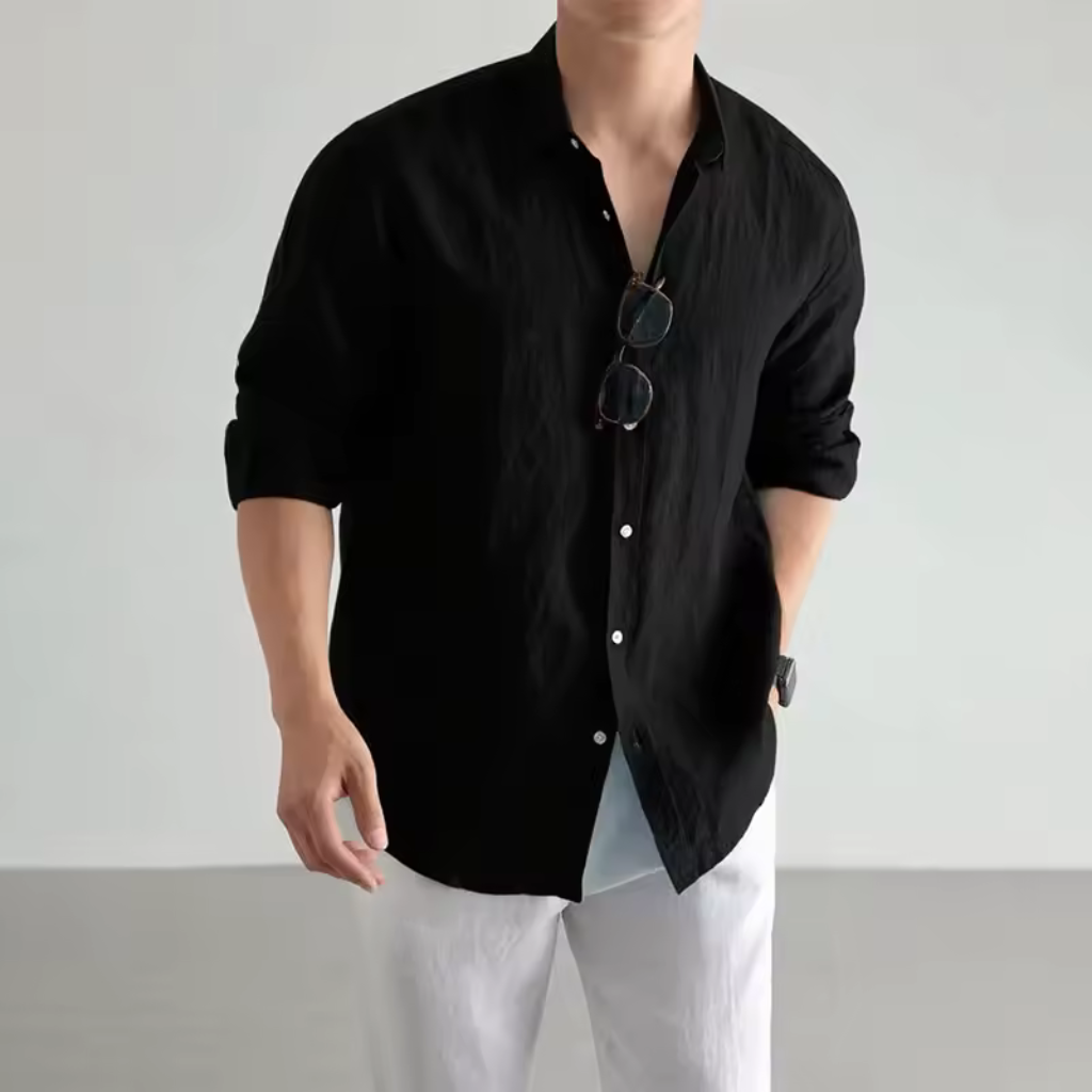 Camisa de Linho Lorennzi Capri Blue 5