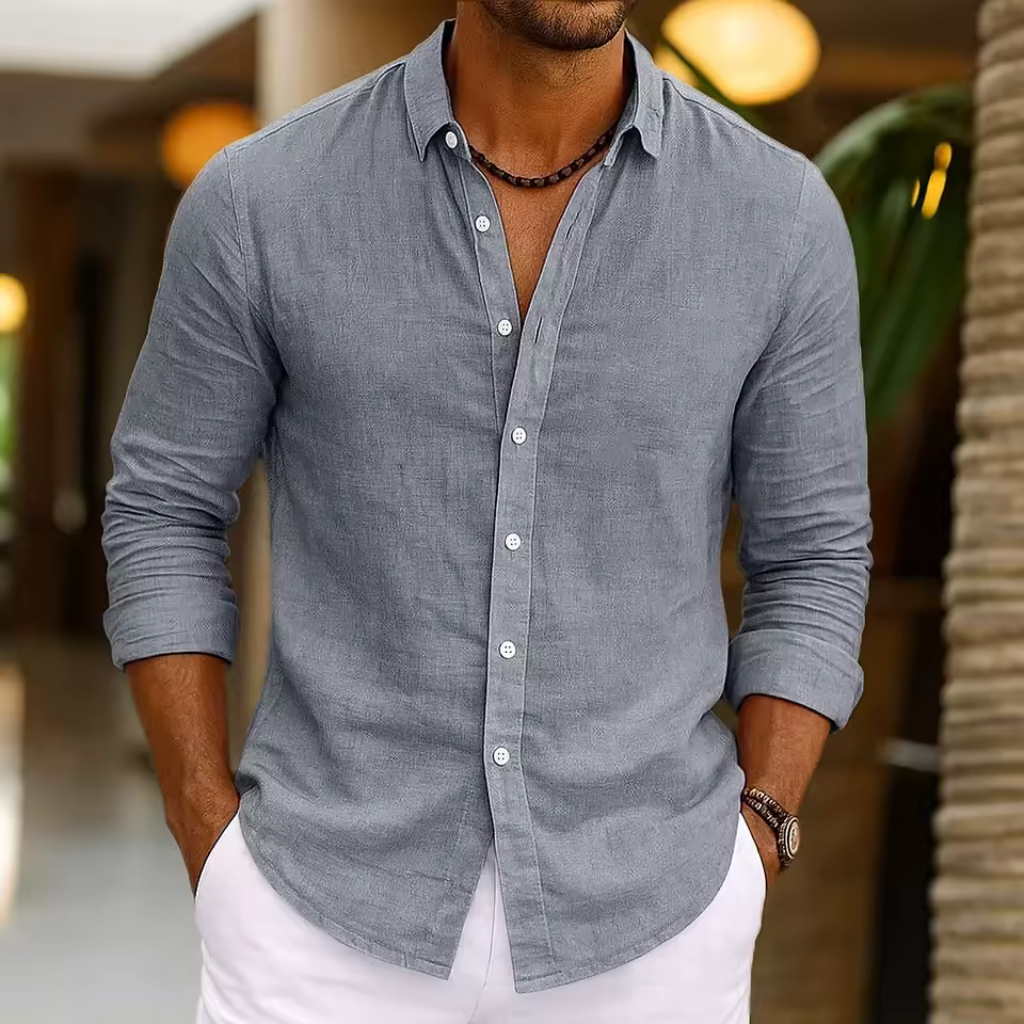 Camisa de Linho Masculina Lorennzi Amalfi 5