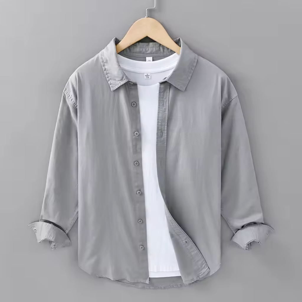 Camisa de Linho Masculina Lorennzi Grigio 3