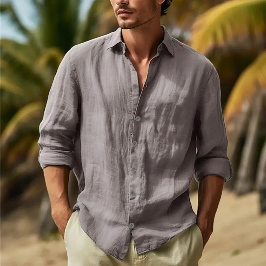 Camisa de Linho Masculina Lorennzi Kenzo 3