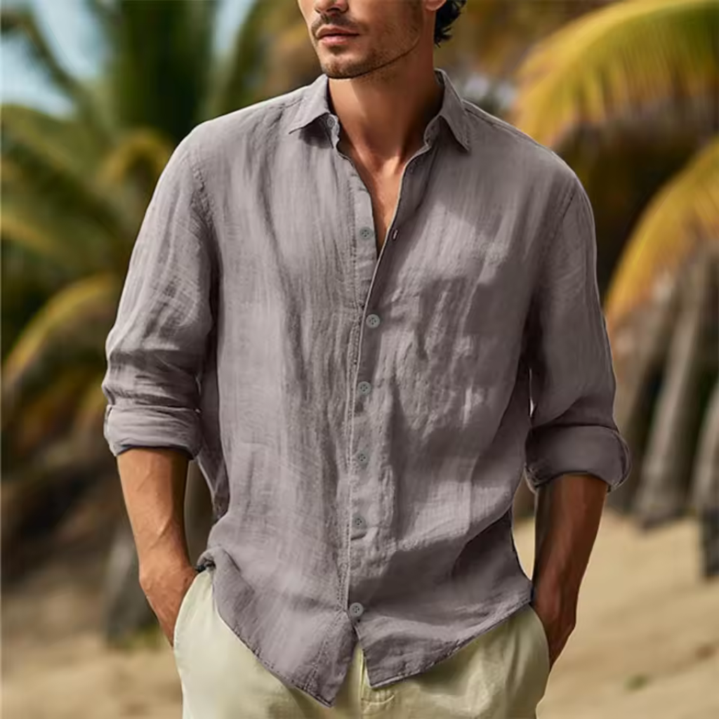 Camisa de Linho Masculina Lorennzi Santorini 4