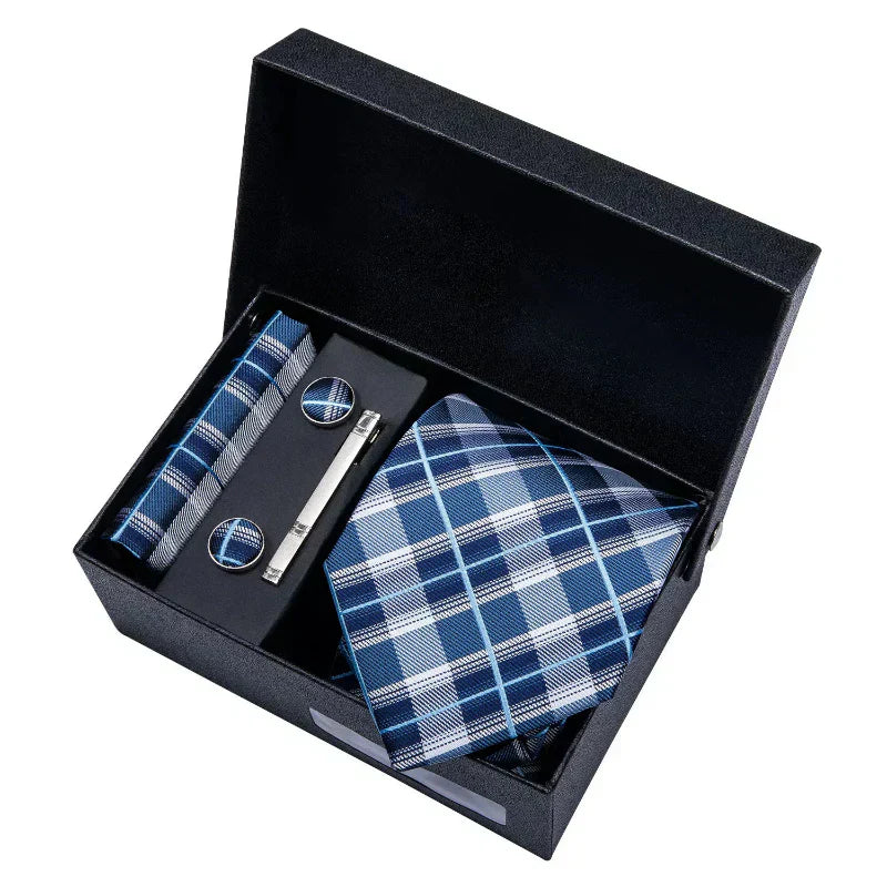 Conjunto Gravata Xadrez de Seda Lorennzi 12
