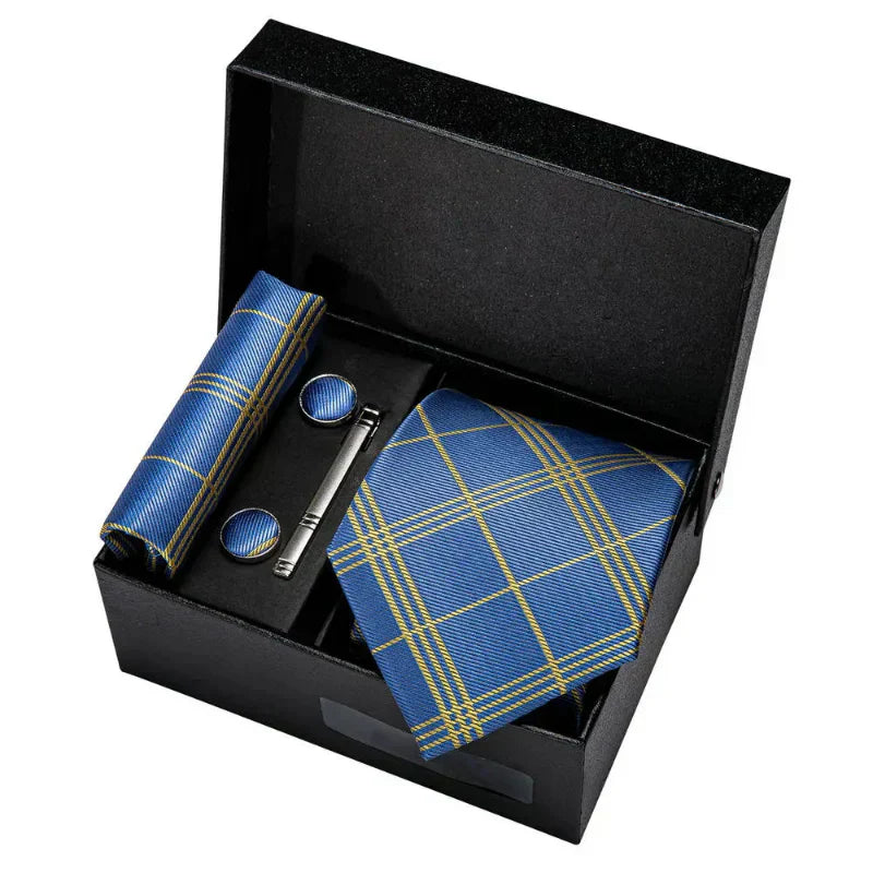 Conjunto Gravata Xadrez de Seda Lorennzi 8