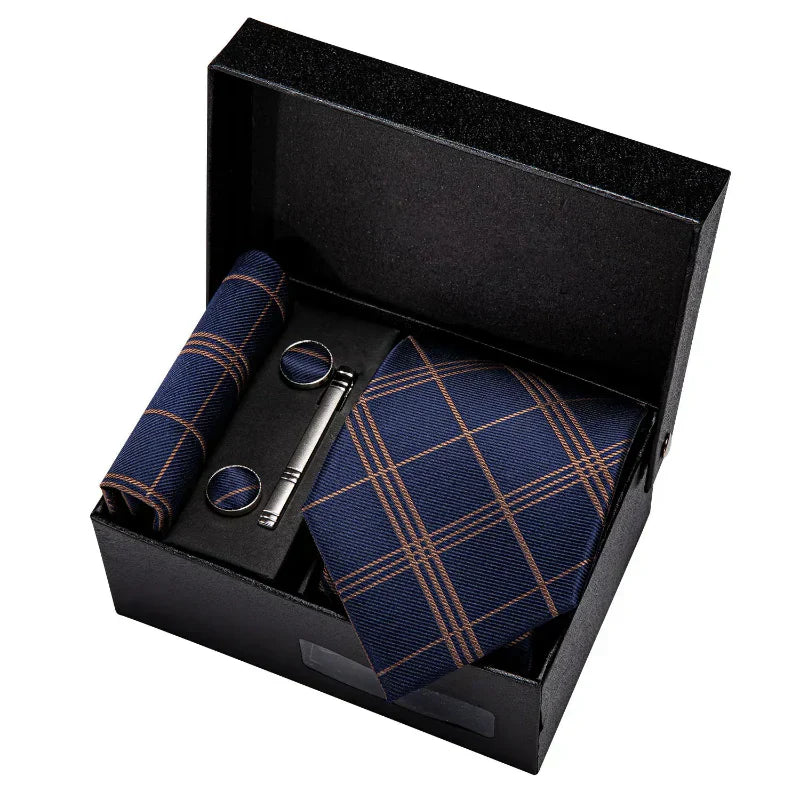 Conjunto Gravata Xadrez de Seda Lorennzi 9