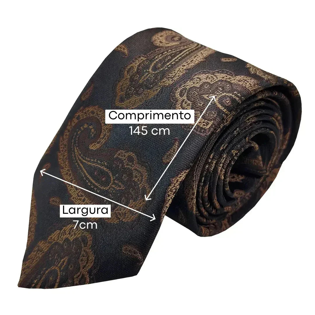 Gravata Semi-Slim Bordada Lorennzi 3