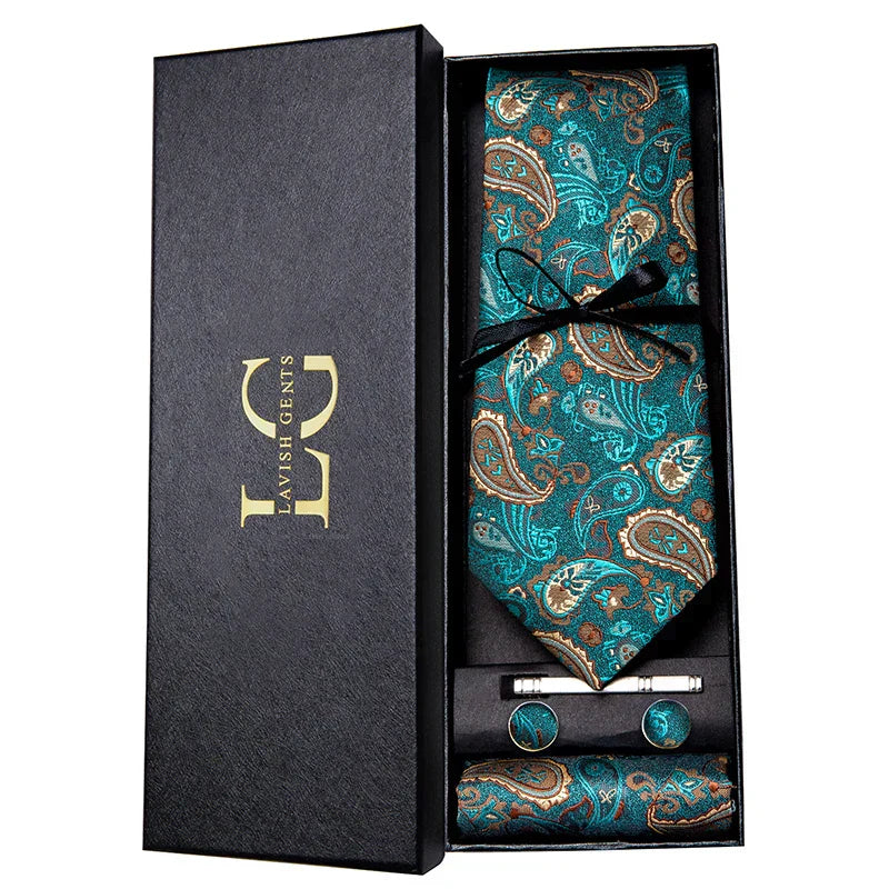 Kit Gravata Estampada de Seda Vitale Lorennzi