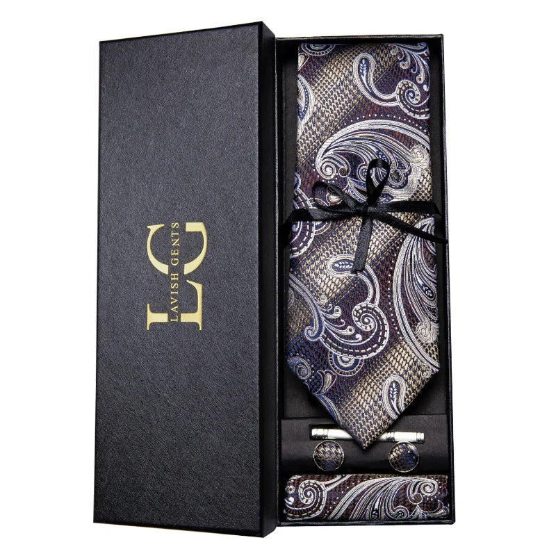 Kit Gravata Estampada de Seda Vitale Lorennzi 25