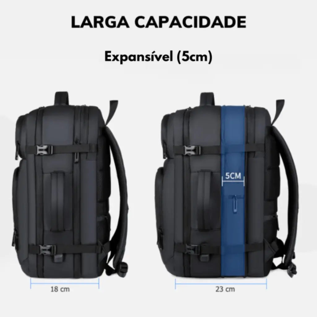 Mochila Expansível 40L Notebook 17" USB Ascend Lorennzi 7