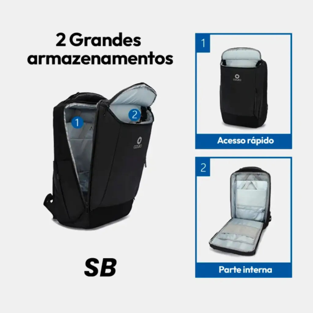 Mochila Notebook Impermeável 17" USB Vortex Lorennzi 5