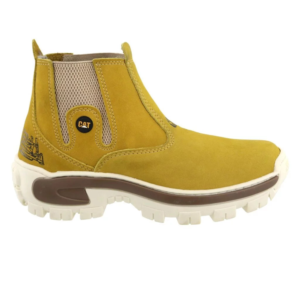 Bota Chelsea Caterpillar Adventure Masculina Preta Couro Legítimo Solado Antiderrapante