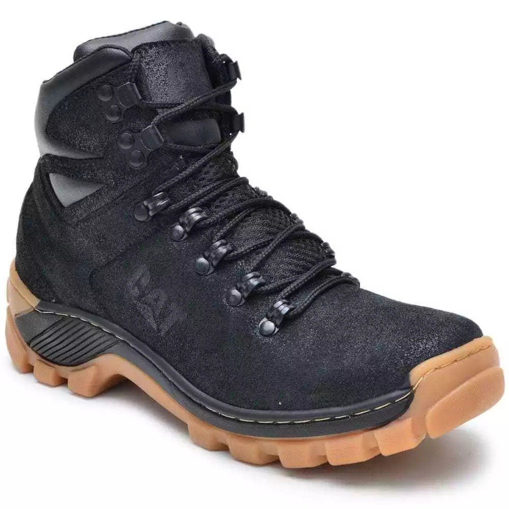 Bota Coturno Caterpillar Arizona Masculina Casual Couro Ecológico Cano Alto Solado Antiderrapante