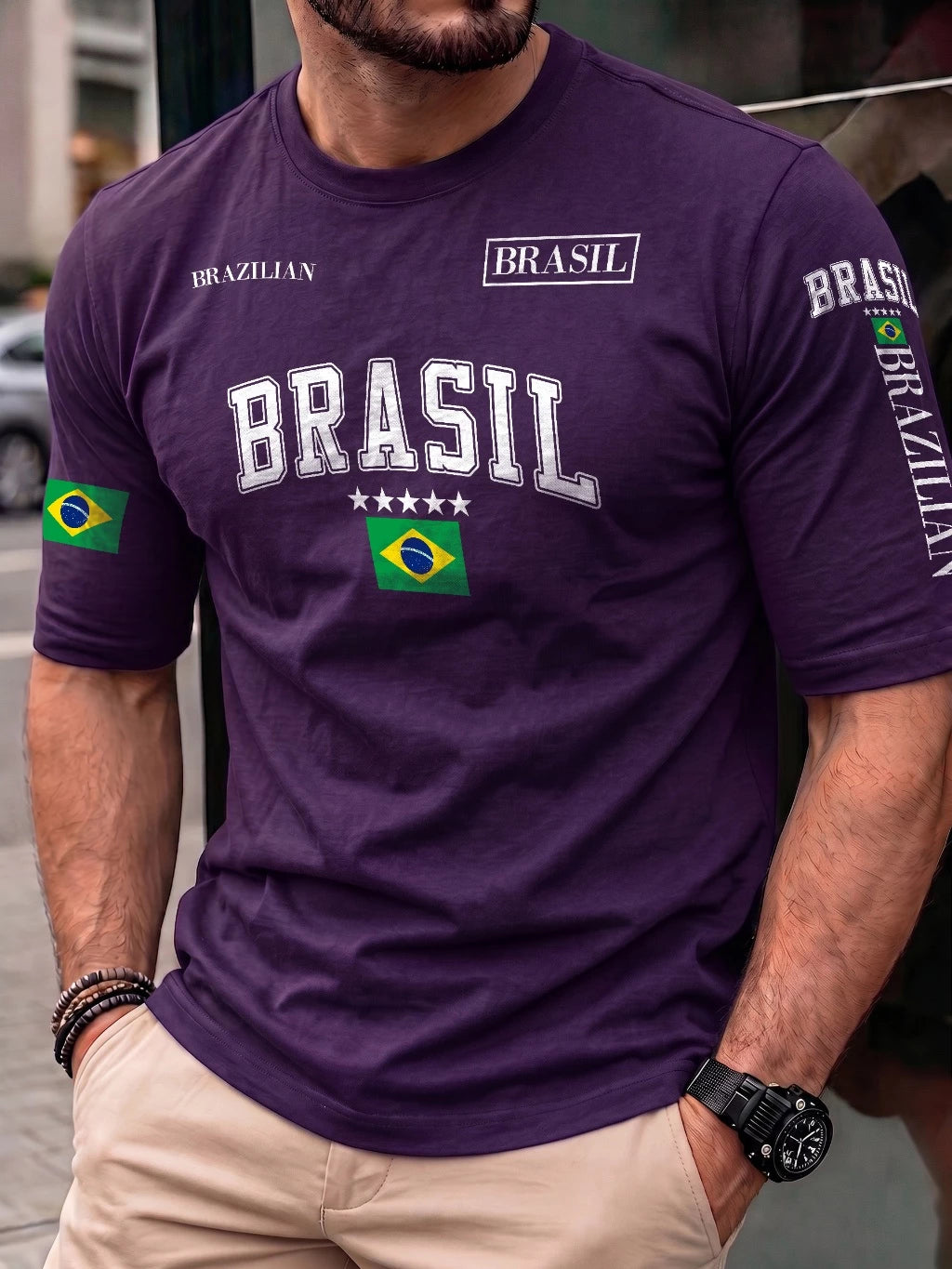 Camiseta Masculina Brasil Brazilian 100% Algodão Estilo Street Wear Plus Size