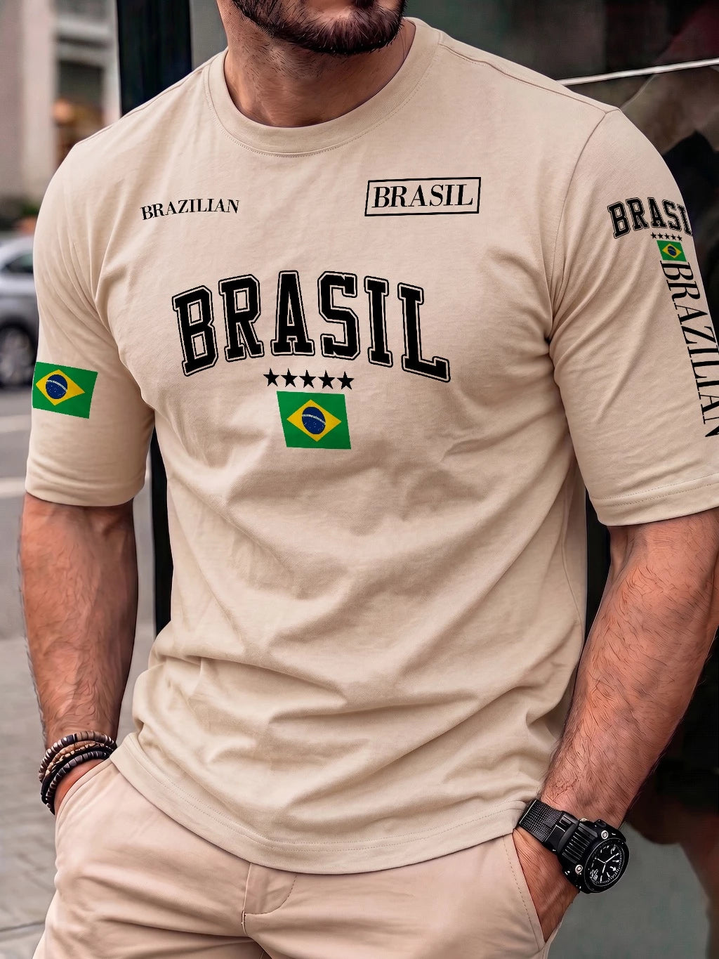 Camiseta Masculina Brasil Brazilian 100% Algodão Estilo Street Wear Plus Size