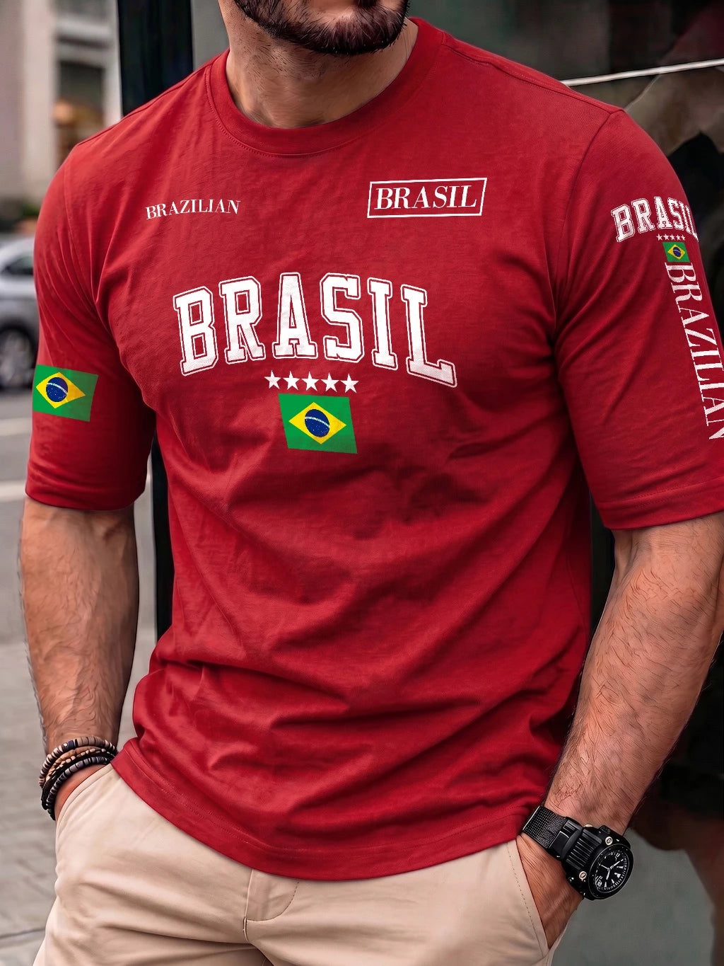 Camiseta Masculina Brasil Brazilian 100% Algodão Estilo Street Wear Plus Size