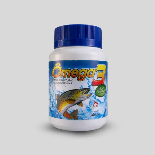 Ômega 3 500 mg – Suplemento Alimentar Natural com Óleo de Peixe – 30 Cápsulas